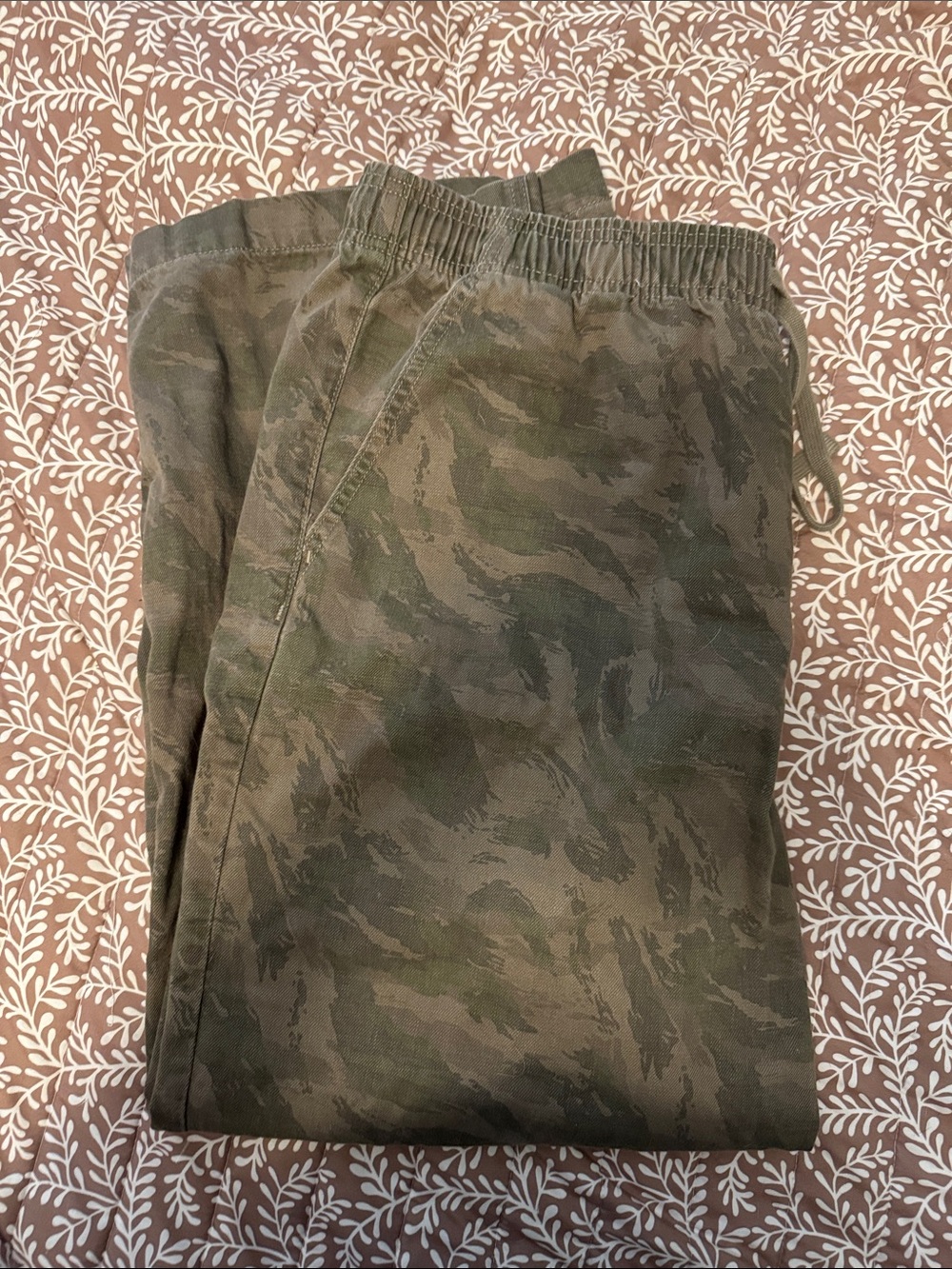 GAP Olive Green Camo Wide Leg Pants